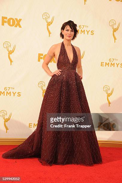 Actress Lena Headey arrives at the 67th Annual Primetime Emmy Awards held at the Microsoft Theater.