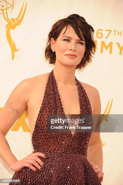 Actress Lena Headey arrives at the 67th Annual Primetime Emmy Awards held at the Microsoft Theater.