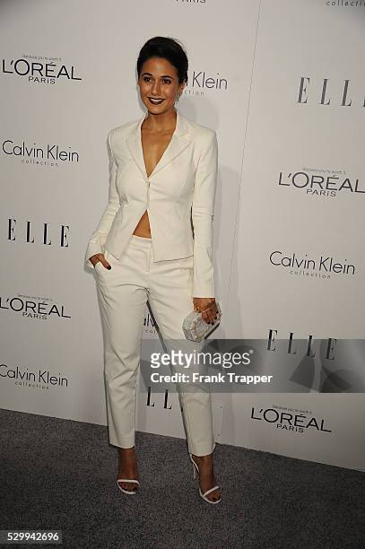 Actress Emmanuelle Chriqui arrives at the 22nd annual ELLE Women in Hollywood Awards held at the the Four Season Hotel.