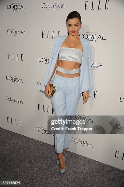 Model Miranda Kerr arrives at the 22nd annual ELLE Women in Hollywood Awards held at the the Four Season Hotel.