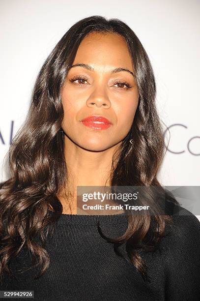 Actress Zoe Saldana arrives at the 22nd annual ELLE Women in Hollywood Awards held at the the Four Season Hotel.