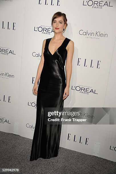 Actress Dakota Johnson arrives at the 22nd annual ELLE Women in Hollywood Awards held at the the Four Season Hotel.