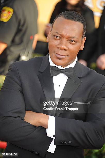 Actor Erik Laray Harvey arrives at the 20th Annual Screen Actors Guild Awards held at The Shrine Auditorium.