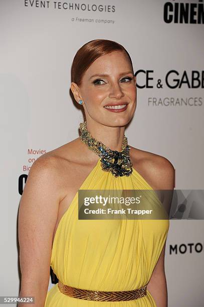 Actress Jessica Chastain arrives at the 28th American Cinematheque Award honoring Matthew McConaughey held at the Beverly Hilton Hotel.