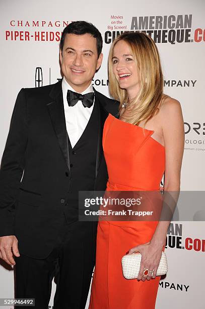 Host Jimmy Kimmel and writer/producer Molly McNearney arrive at the 28th American Cinematheque Award honoring Matthew McConaughey held at the Beverly...