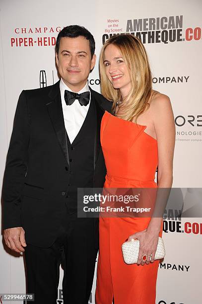 Host Jimmy Kimmel and writer/producer Molly McNearney arrive at the 28th American Cinematheque Award honoring Matthew McConaughey held at the Beverly...