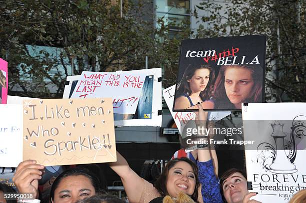 Actors Casey LaBow and Sammy Adams arrive at the premiere of The Twilight Saga: Breaking Dawn - Part 2 held at the the Nokia Theater at L.A. Live.
