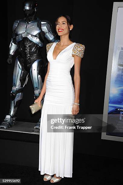 Actress Rebecca de Costa arrives at the premiere of "Robocop" held at TCL Chinese Theater in Hollywood.