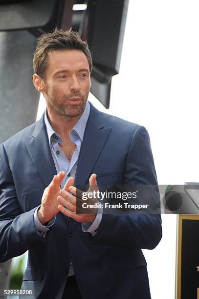 Actor Hugh Jackman honored with a Star on the Hollywood Walk of Fame, held in front of Madame Tussauds Hollywood.