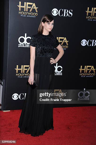 Actress Felicity Jones arrives at the 18th Annual Hollywood Film Awards held at The Palladium in Hollywood.