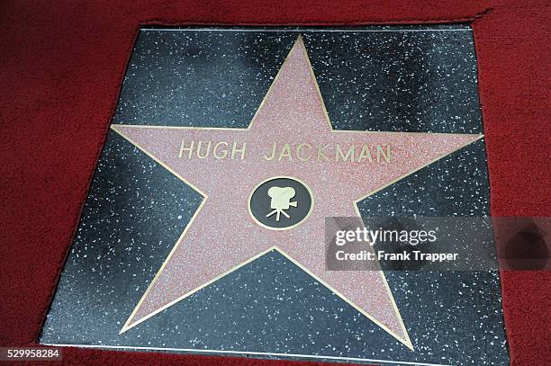 Actor Hugh Jackman Star on the Hollywood Walk of Fame, in front of Madame Tussauds Hollywood.