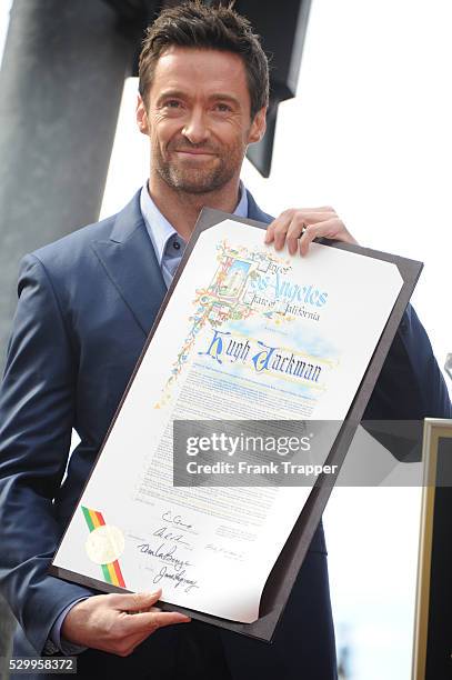 Actor Hugh Jackman honored with a Star on the Hollywood Walk of Fame, held in front of Madame Tussauds Hollywood.