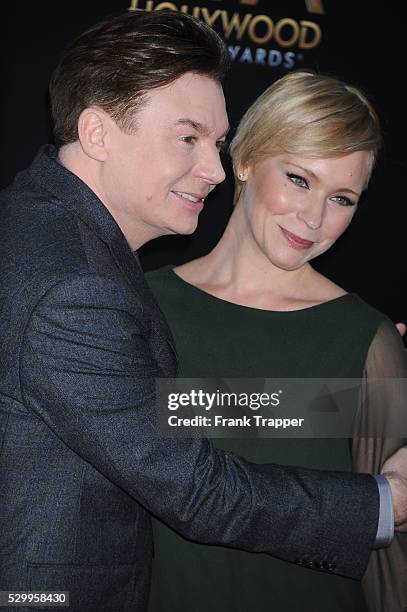 Actor Mike Myers and wife Kelly Tisdale arrive at the 18th Annual Hollywood Film Awards held at The Palladium in Hollywood.