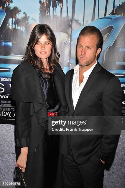 Actor Scott Caan and guest arrive at the premiere of the HBO documentary "His Way" held at Paramount Studios in Hollywood.