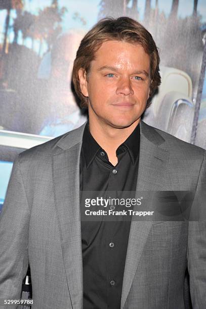 Actor Matt Damon arrives at the premiere of the HBO documentary "His Way" held at Paramount Studios in Hollywood.