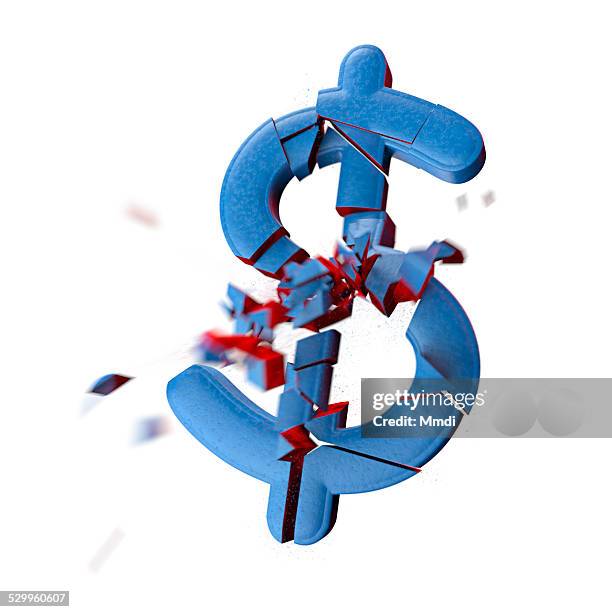 shattered dollar symbol - years since clinton lewinsky scandal broke stock illustrations