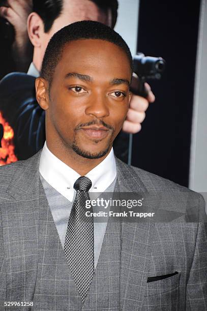 Actor Anthony Mackie arrives at the premiere of Gangster Squad held at Grauman's Chinese Theater in Hollywood.