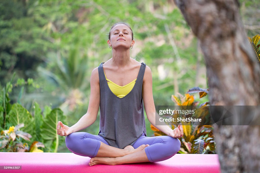 Woman do meditation