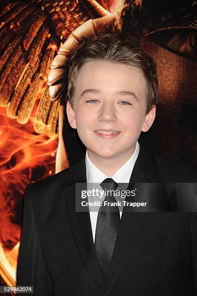 Actor Benjamin Stockham arrives at the premiere off "The Hunger Games: Mockingjay Part 1" held at Nokia Theater L.A. Live.