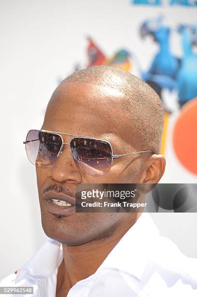 Actor Jamie Foxx arrives at the premiere of "Rio" held at Grauman's Mann Chinese Theater in Hollywood.