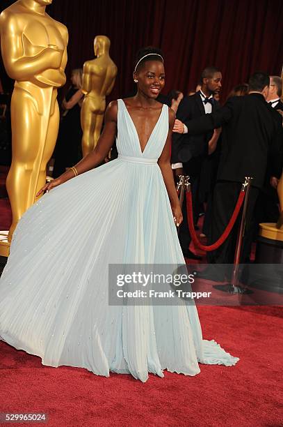 Actress Lupita Nyong'o arrives at the 86th Academy Awards held at Loews Hollywood Hotel.