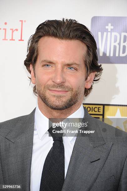 Actor Bradley Cooper arrives at the 18th Annual Critics' Choice Movie Awards held at Barker Hanger in Santa Monica, California.