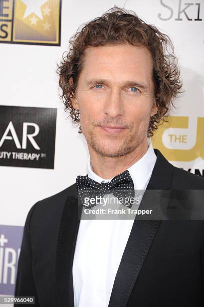 Actor Matthew McConaughey arrives at the 18th Annual Critics' Choice Movie Awards held at Barker Hanger in Santa Monica, California.