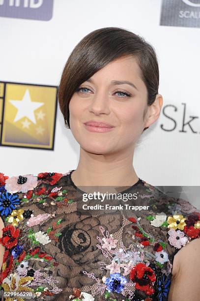 Actress Marion Cotillard arrives at the 18th Annual Critics' Choice Movie Awards held at Barker Hanger in Santa Monica, California.