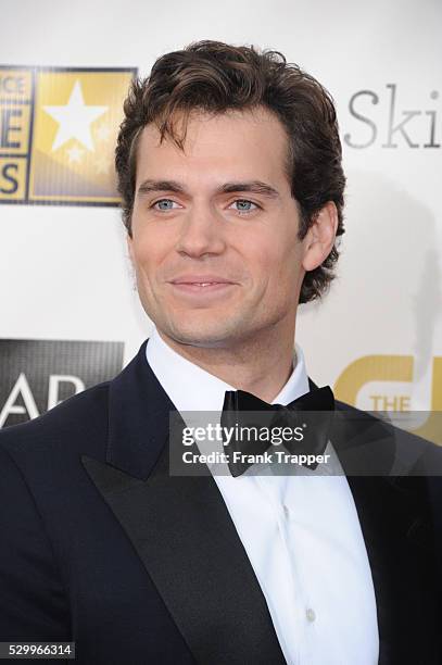 Actor Henry Cavill arrives at the 18th Annual Critics' Choice Movie Awards held at Barker Hanger in Santa Monica, California.