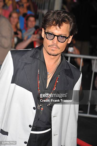 Actor Johnny Depp arrives at the World Premiere of Walt Disney Pictures' "Pirates of the Caribbean: On Stranger Tides" held at Disneyland in Anaheim.