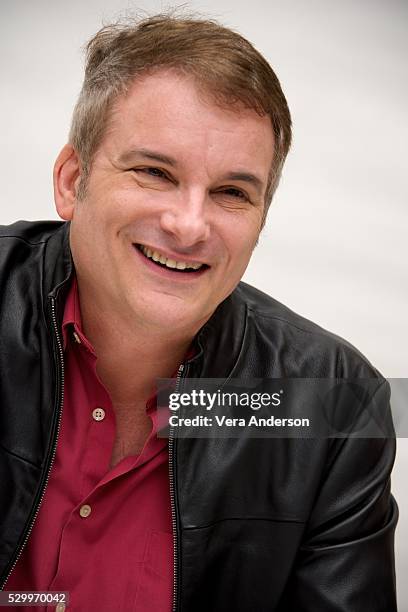 Director Shane Black at the "Nice Guys" Press Conference at the Four Seasons Hotel on April 26, 2016 in Beverly Hills, California.