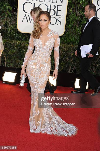 Actress Jennifer Lopez arrives at the 70th Annual Golden Globe Awards held at The Beverly Hilton Hotel.