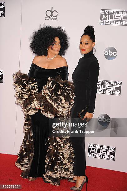 Diana Ross and daughter Tracee Ellis Ross arrive at the 2014 American Music Awards held at the Nokia Theater L.A. Live.