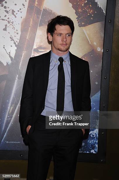 Actor Jack O'Connell arrives at the premiere of "300: Rise Of An Empire" held at the TCL Chinese Theater in Hollywood.