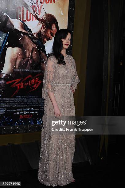 Actress Eva Green arrives at the premiere of "300: Rise Of An Empire" held at the TCL Chinese Theater in Hollywood.