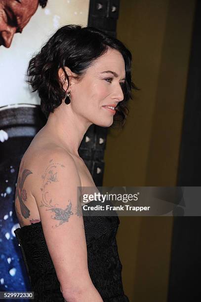 Actress Lena Headey arrives at the premiere of "300: Rise Of An Empire" held at the TCL Chinese Theater in Hollywood.