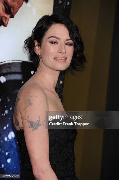 Actress Lena Headey arrives at the premiere of "300: Rise Of An Empire" held at the TCL Chinese Theater in Hollywood.