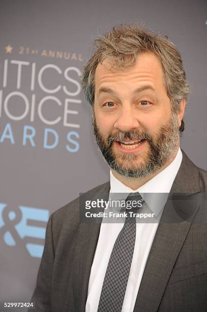Producer Judd Apatow arrives at the 21st Annual Critics' Choice Awards held at Barker Hangar in Santa Monica.