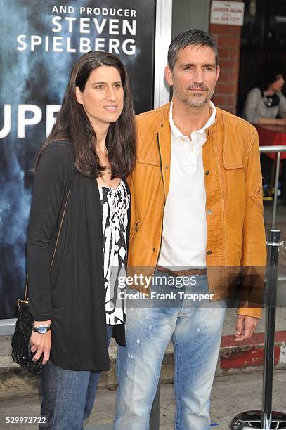 Actor Jim Caviezal and wife Kerri Browitt arrive at the Premiere of Paramount Pictures' "Super 8" held at the Regency Village Theater in Westwood.