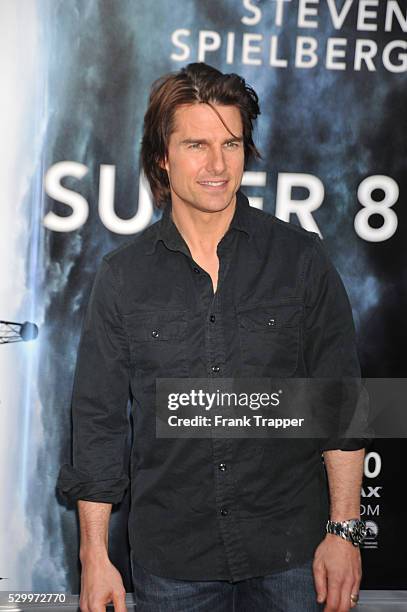 Actor Tom Cruise arrives at the Premiere of Paramount Pictures' "Super 8" held at the Regency Village Theater in Westwood.