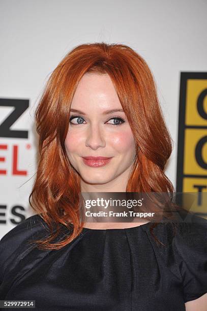 Actress Christina Hendricks arrives at the Critics' Choice Television Awards held at the Beverly Hills Hotel in Beverly Hills.