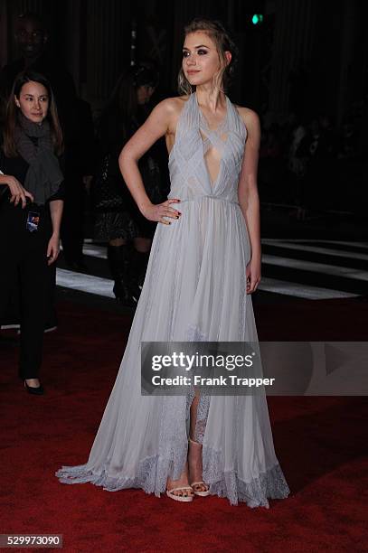 Actress Imogen Poots arrives at the premiere of "Need For Speed" held at the TCL Chinese Theater in Hollywood.