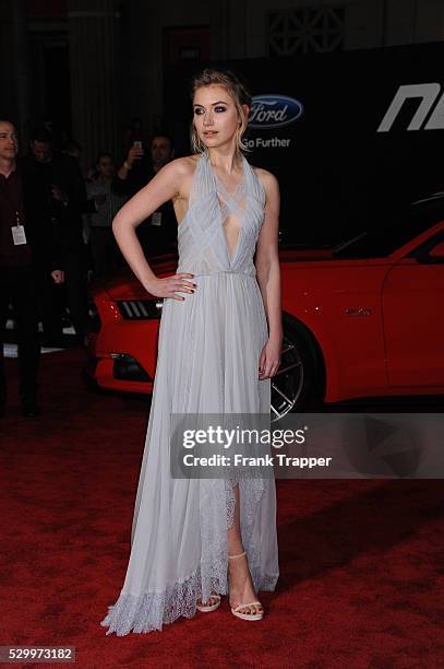 Actress Imogen Poots arrives at the premiere of "Need For Speed" held at the TCL Chinese Theater in Hollywood.