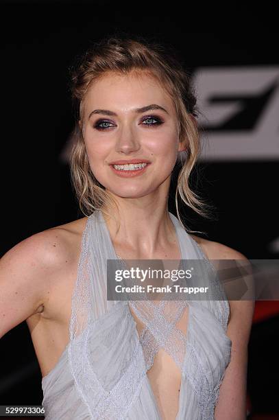 Actress Imogen Poots arrives at the premiere of "Need For Speed" held at the TCL Chinese Theater in Hollywood.