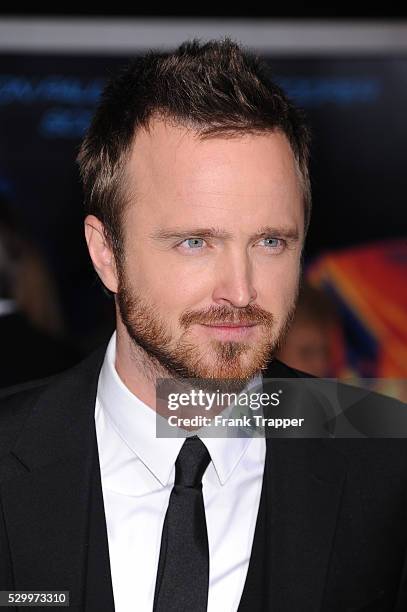 Actor Aaron Paul arrives at the premiere of "Need For Speed" held at the TCL Chinese Theater in Hollywood.
