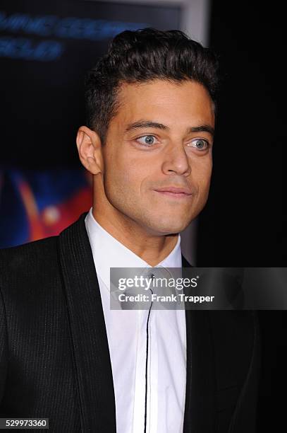 Actor Rami Malek arrives at the premiere of "Need For Speed" held at the TCL Chinese Theater in Hollywood.