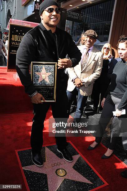 Rapper-actor LL Cool J is honored with a Star on the Hollywood Walk of Fame.