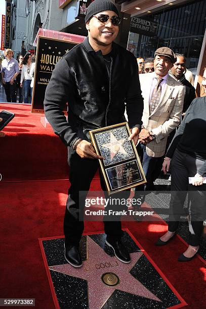 Rapper-actor LL Cool J is honored with a Star on the Hollywood Walk of Fame.