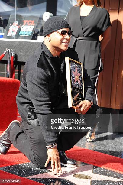 Rapper-actor LL Cool J is honored with a Star on the Hollywood Walk of Fame.
