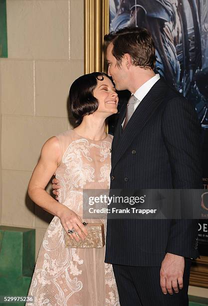 Actors Evangeline Lilly and Lee Pace arrive at the premiere of "The Hobbit: The Battle Of The Five Armies" held at the Dolby Theater in Hollywood.